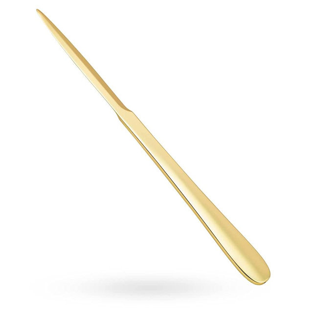MUSROD 9" Golden Metal Letter Opener with Minimalist Design, Safe Double Edge Blades, Anti-Fingerprint Long Handle, Mail Opener Paper Knife Tool Envelope Opener