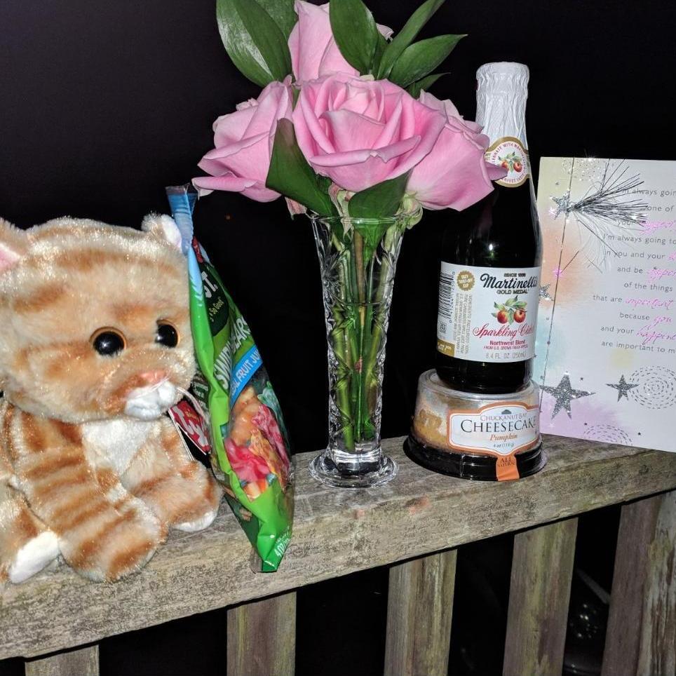 These are the contents of one of the many gift bags Daron has bought for me. This was close to the time we started dating. He still buys me gifts to this day. He is very much a hopeless romantic!