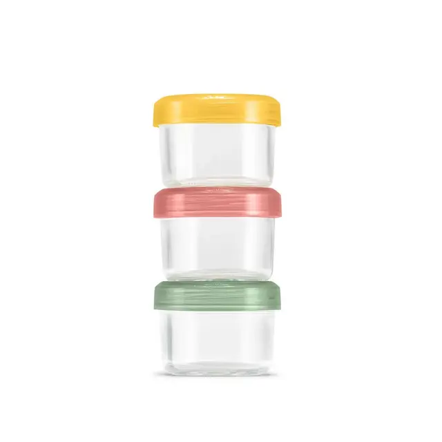 Ello 6pc Glass Condiment Colorlock Food Stoarage Container Set