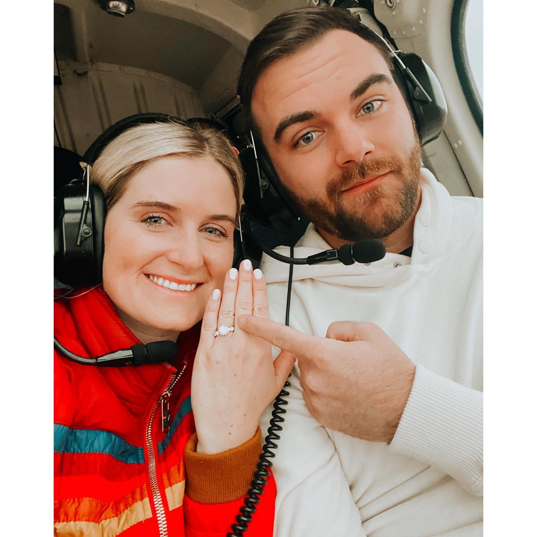 The day Jake and Tori got Engaged, he took her to the top of Devil's Bridge and surprised her with a big proposal and helicopter ride.