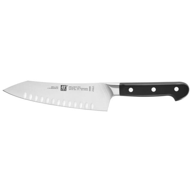 7-inch Rocking Santoku Knife, Hollow Edge