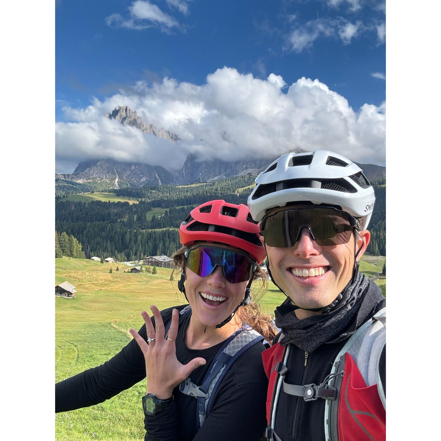 Ben proposed while we were gravel biking in the Dolomites! September 2024.