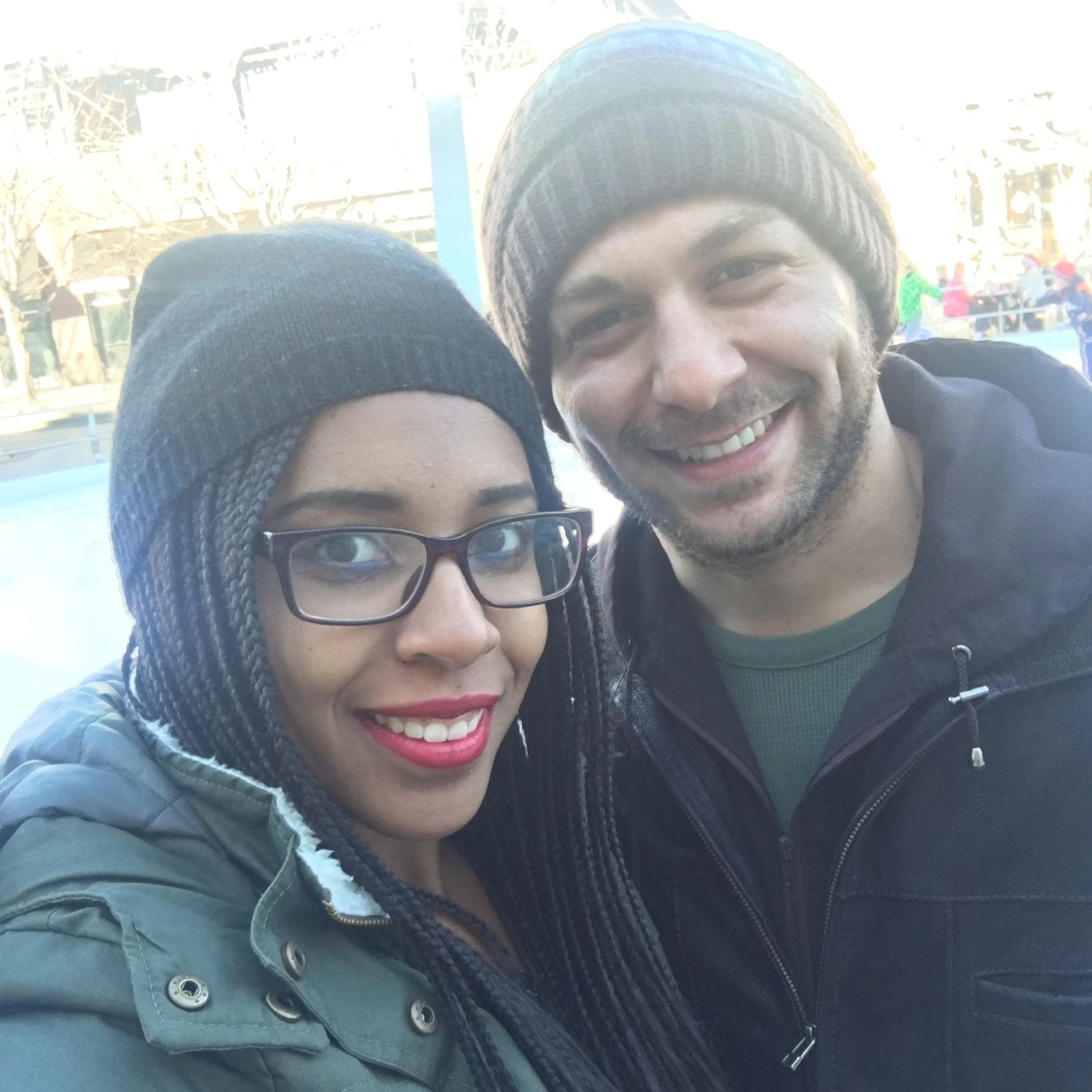 Out to try some ice skating....we went for drinks instead. It was WAY too cold!