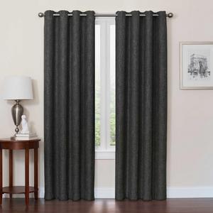 Quinn 84-Inch Grommet Top 100% Blackout Window Curtain Panel in Charcoal