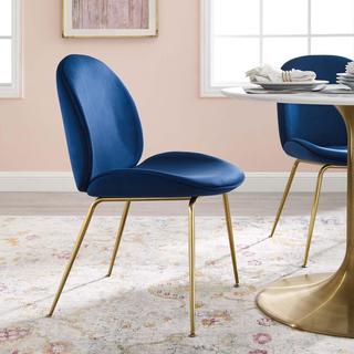 Scoop Leg Velvet Dining Chair