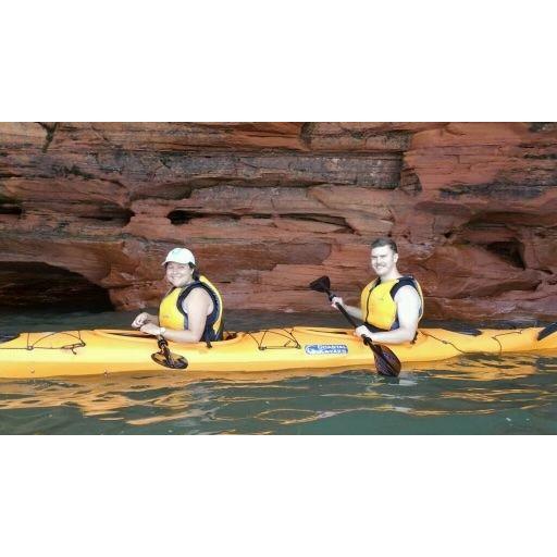 Kayaking the sea caves in Bayfield, WI