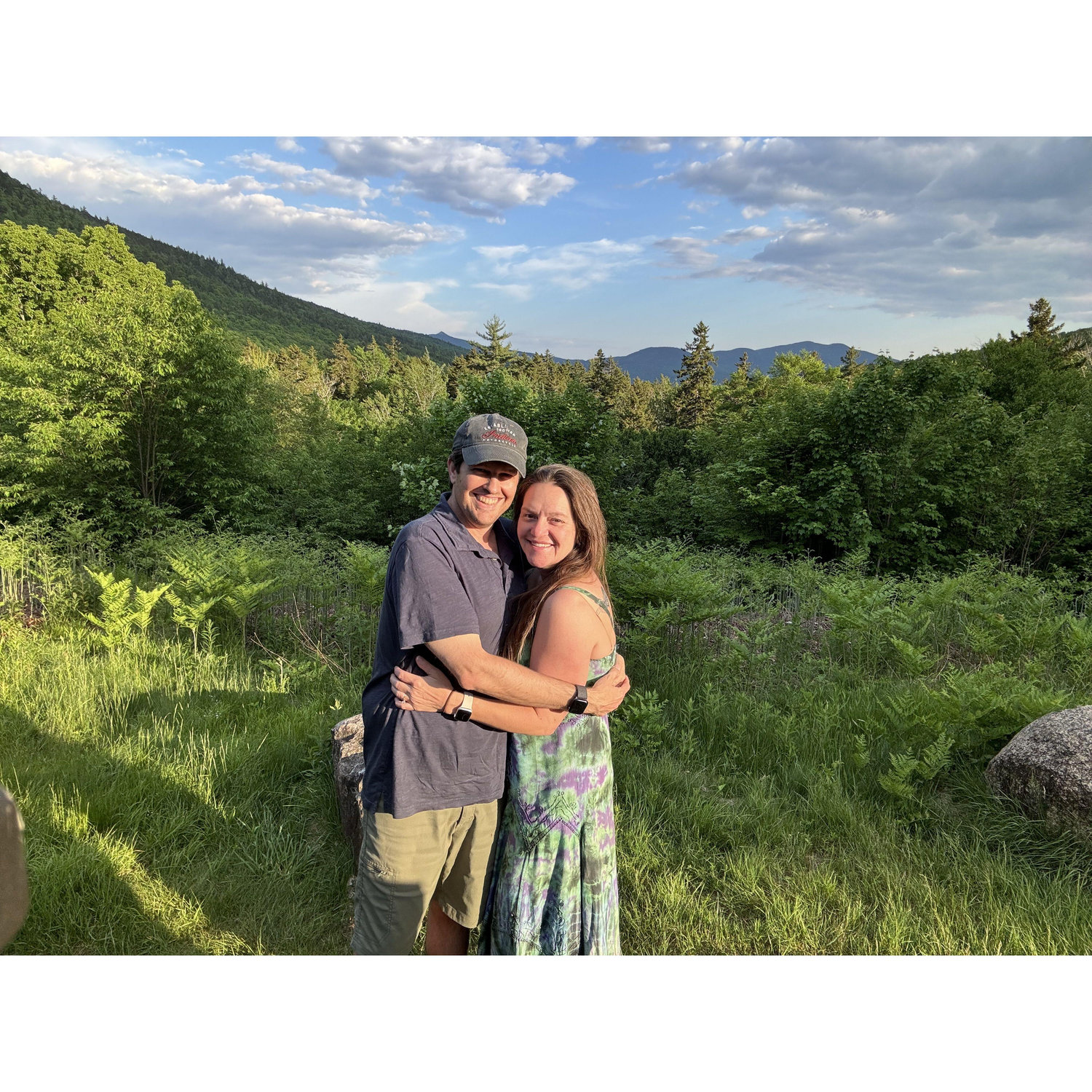 On our way to Eagle Mountain House to book our wedding venue. So much love!
