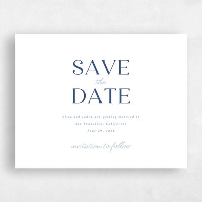 White Wedding Save the Date - Hippley Landscape