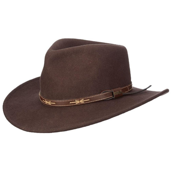 Unisex Phoenix Crushable Wool Felt Outback Hat - Size Large