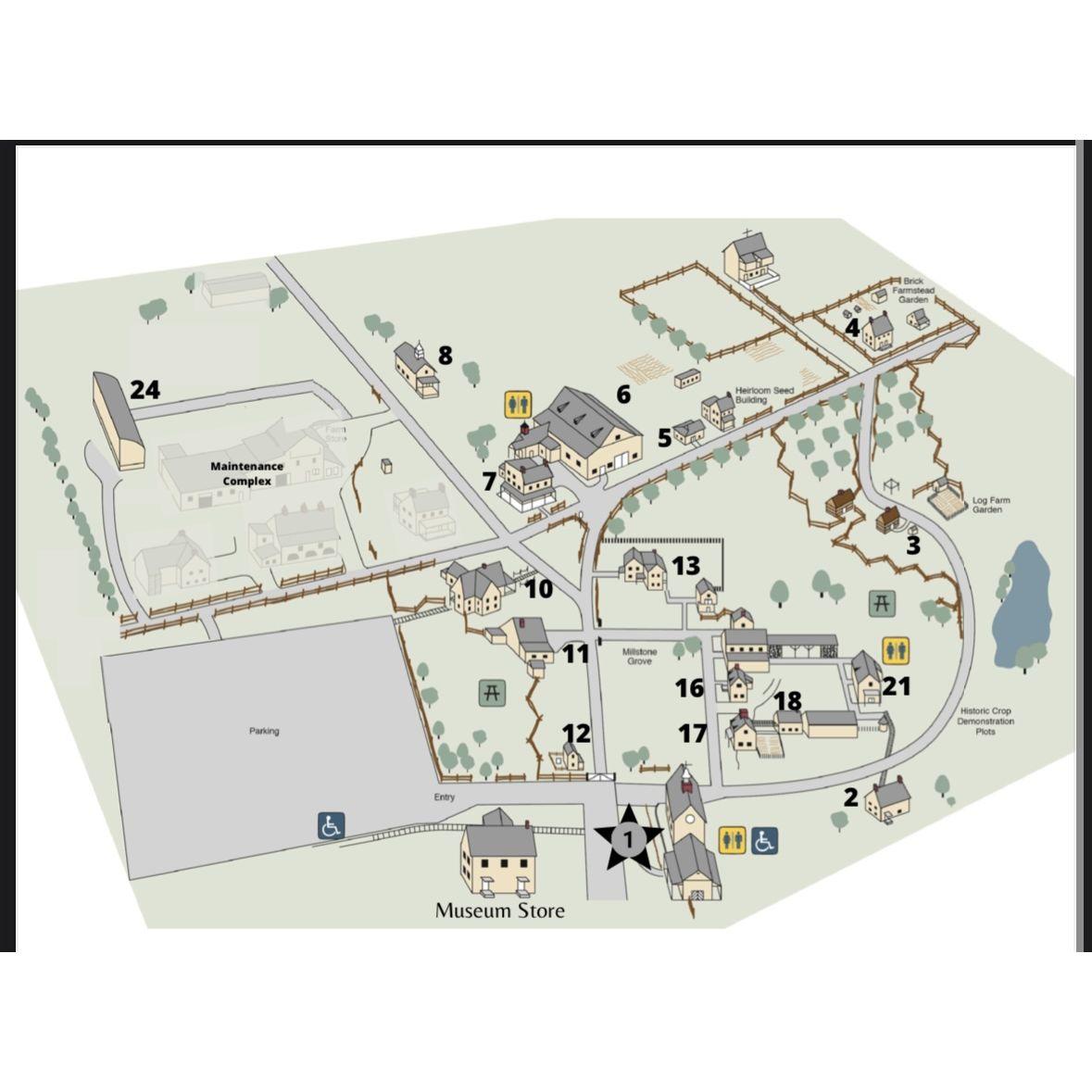 Map with parking lot, we are site 16