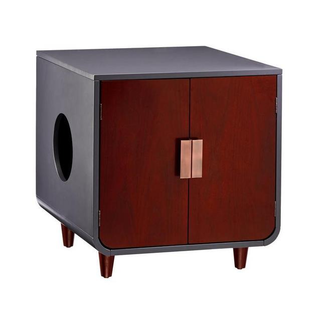 Staart - Dyad Wooden Cat Litter Box - Mocha Walnut