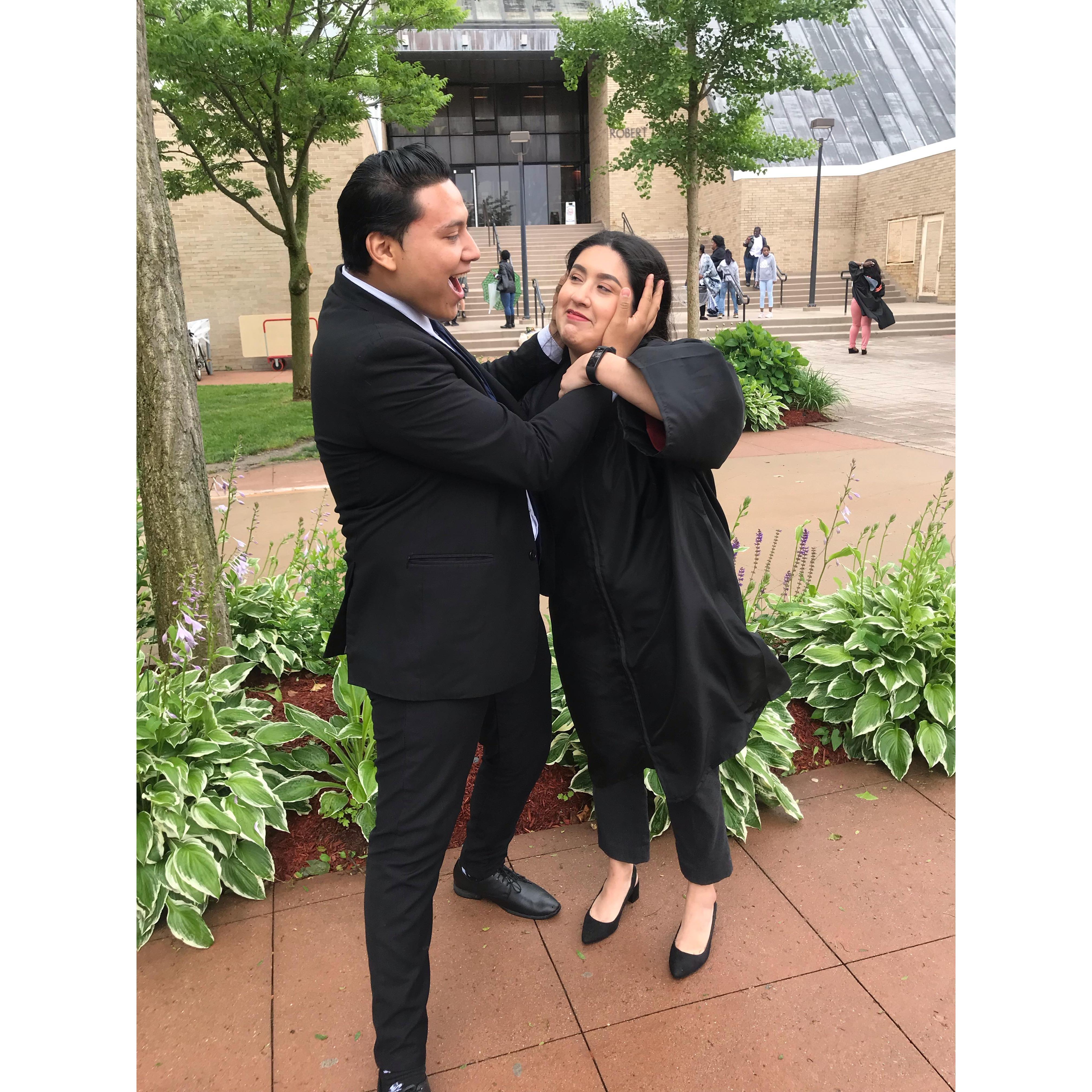 When Manuel showed support by going to Ivonne's graduation. (out of all the pictures they took on that day, she preferred this one. She felt this best described their relationship. Jun2019)