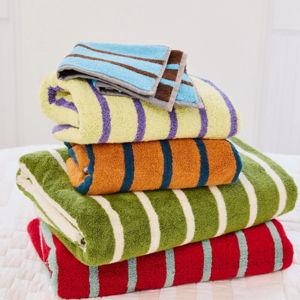 Full Set of 5 Bird Stripe Towels | Dusen Dusen