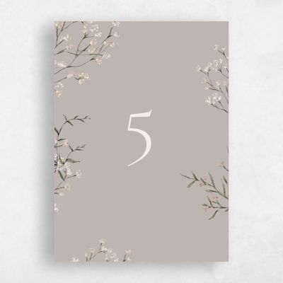 Greige, Brown Wedding Table Number - Sweetbay