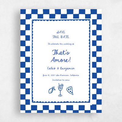 Cobalt, Blue Wedding Save the Date - Amore Portrait
