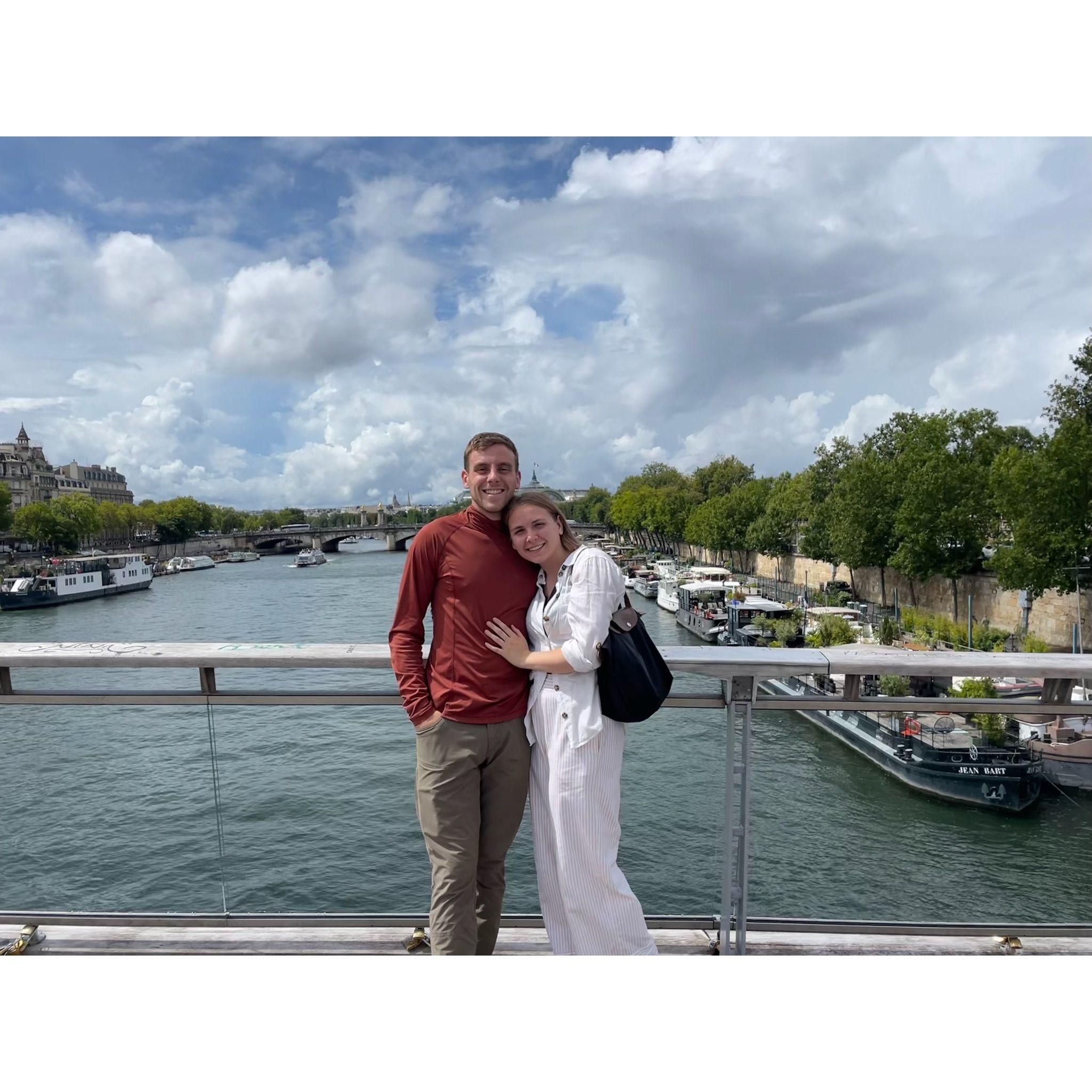On the Seine River in Paris.