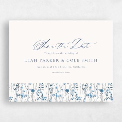 Blue Landscape Wedding Save the Date - Agave Landscape