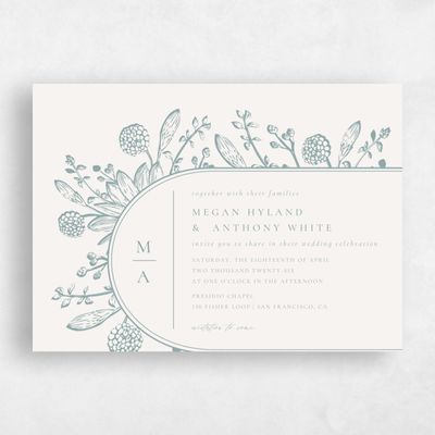 White Wedding Invitation - Preciada Landscape