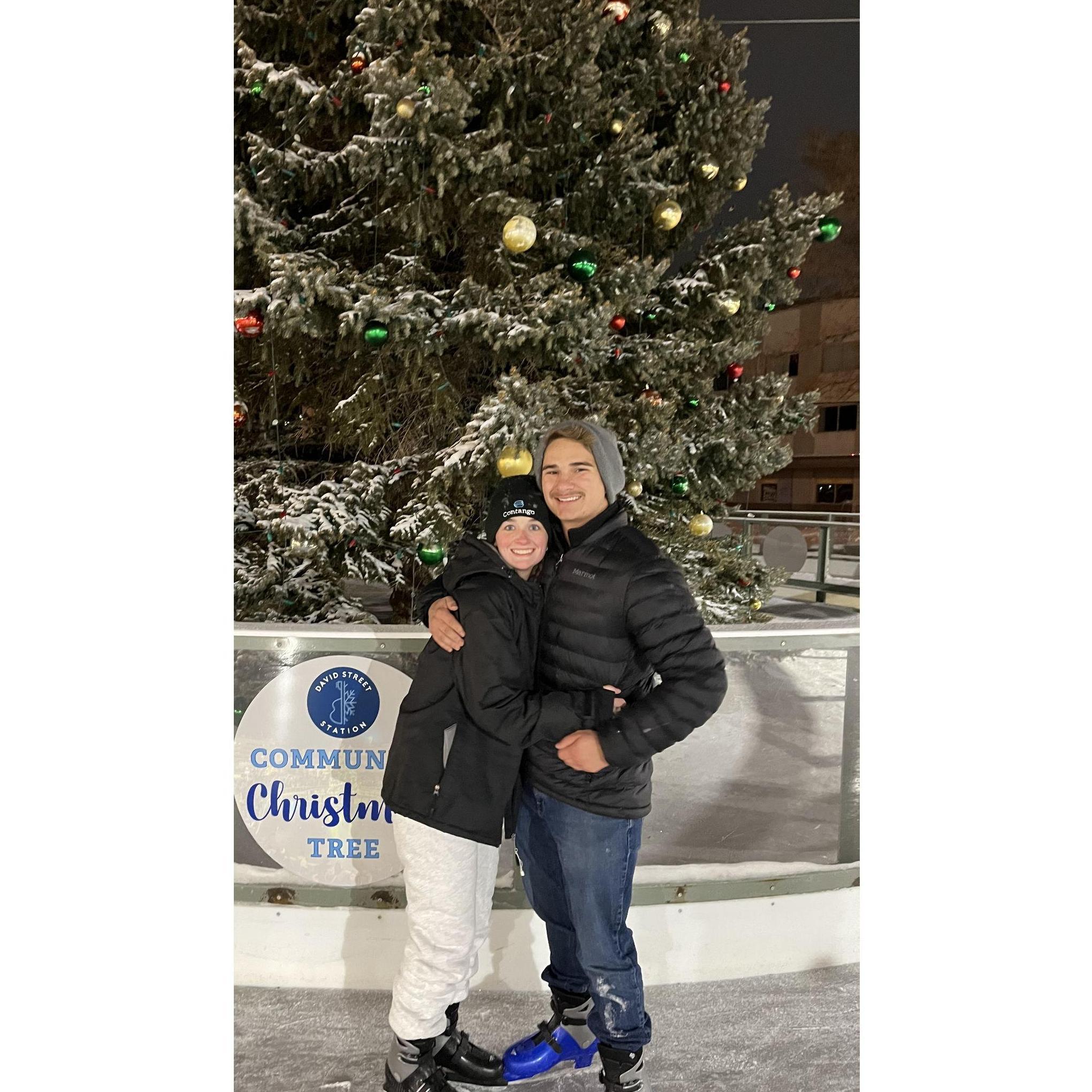Malachi took my siblings and I ice skating for my birthday, it was Matthew's first time, and Malachi was a huge help teaching him.