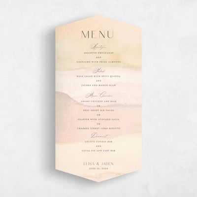 Beige Diamond Wedding Menu - Povera