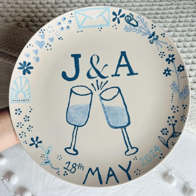 Pottery date to make our wedding cake plate!