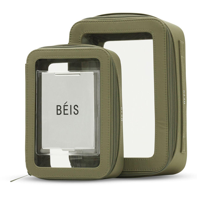BÉIS The in Flight Cosmetic Case in Olive