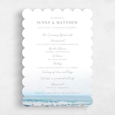 Blue Scalloped Wedding Program - Clearwater