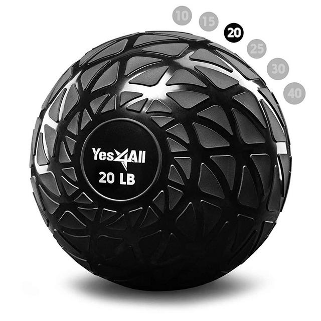 Yes4All Slam Balls (Black, Blue, Teal, Orange & Glossy) 10-40lbs for Strength and Crossfit Workout – Slam Medicine Ball