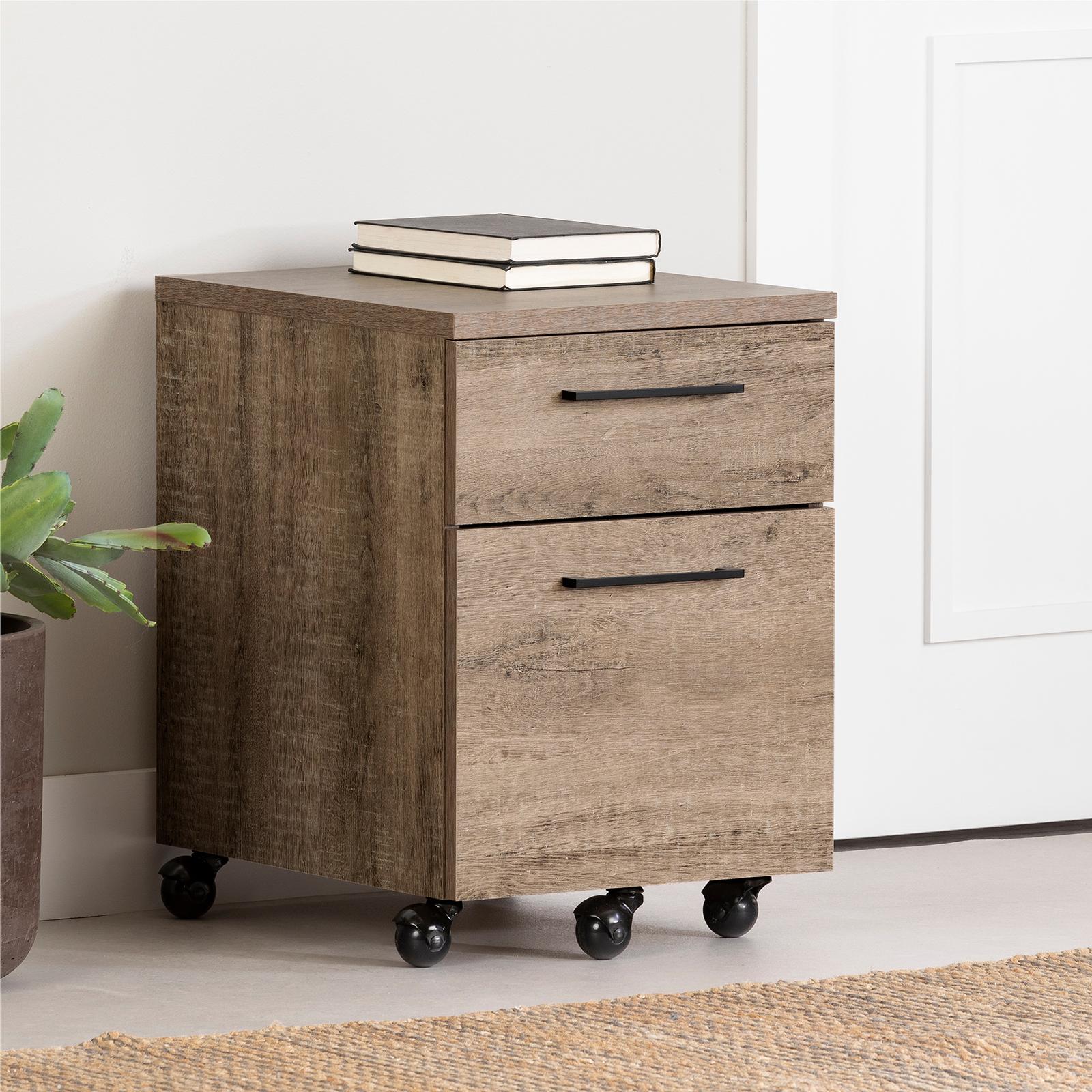 South Shore Interface 2-Drawer Mobile File Cabinet in Natural Maple 