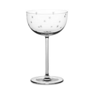 Richard Brendon Cocktail Collection Star Cut Coupe Glass, Set of 2
