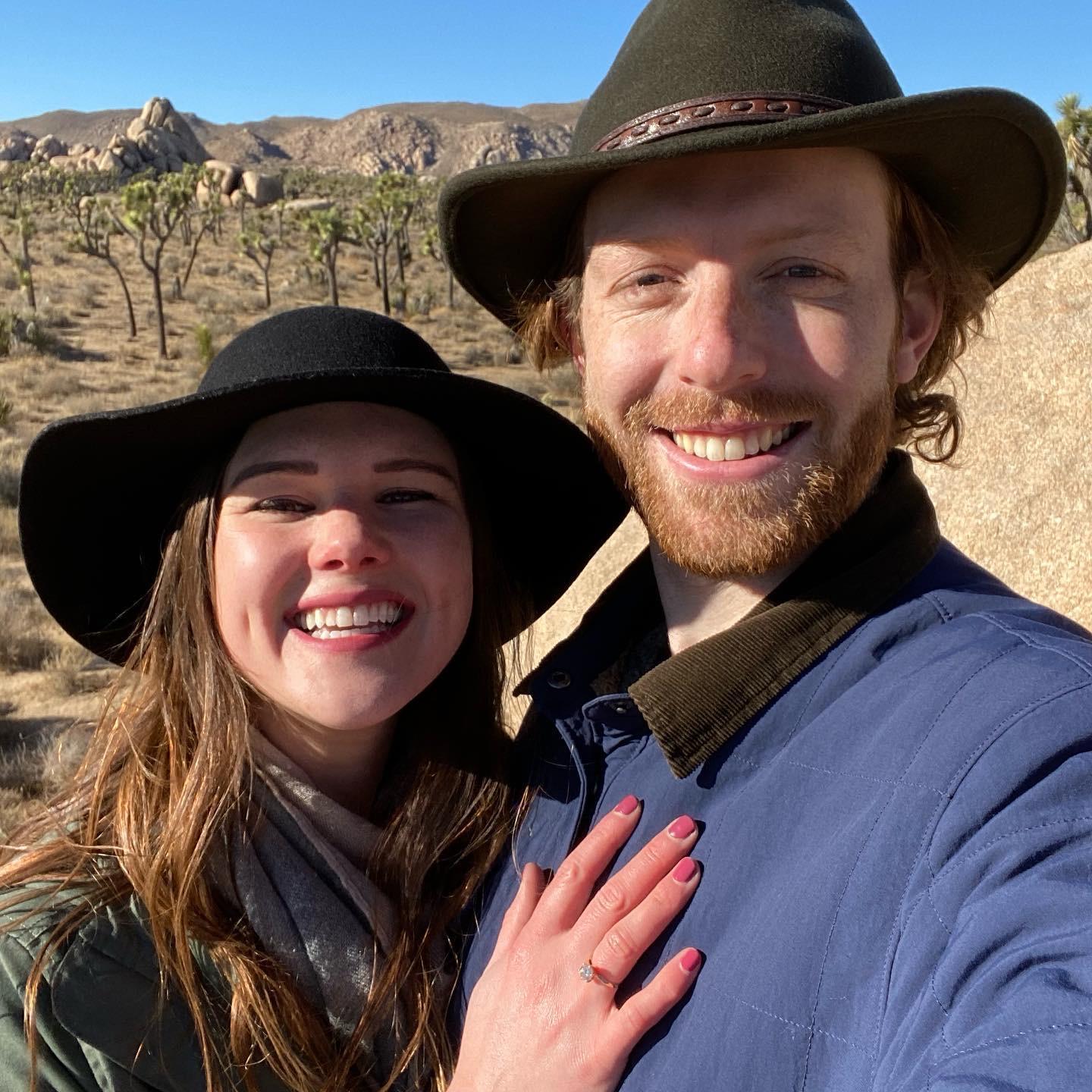 Cary proposed to Cora in Joshua Tree National Park on December 30, 2020 - the same place where he asked her to be his girlfriend three years before!