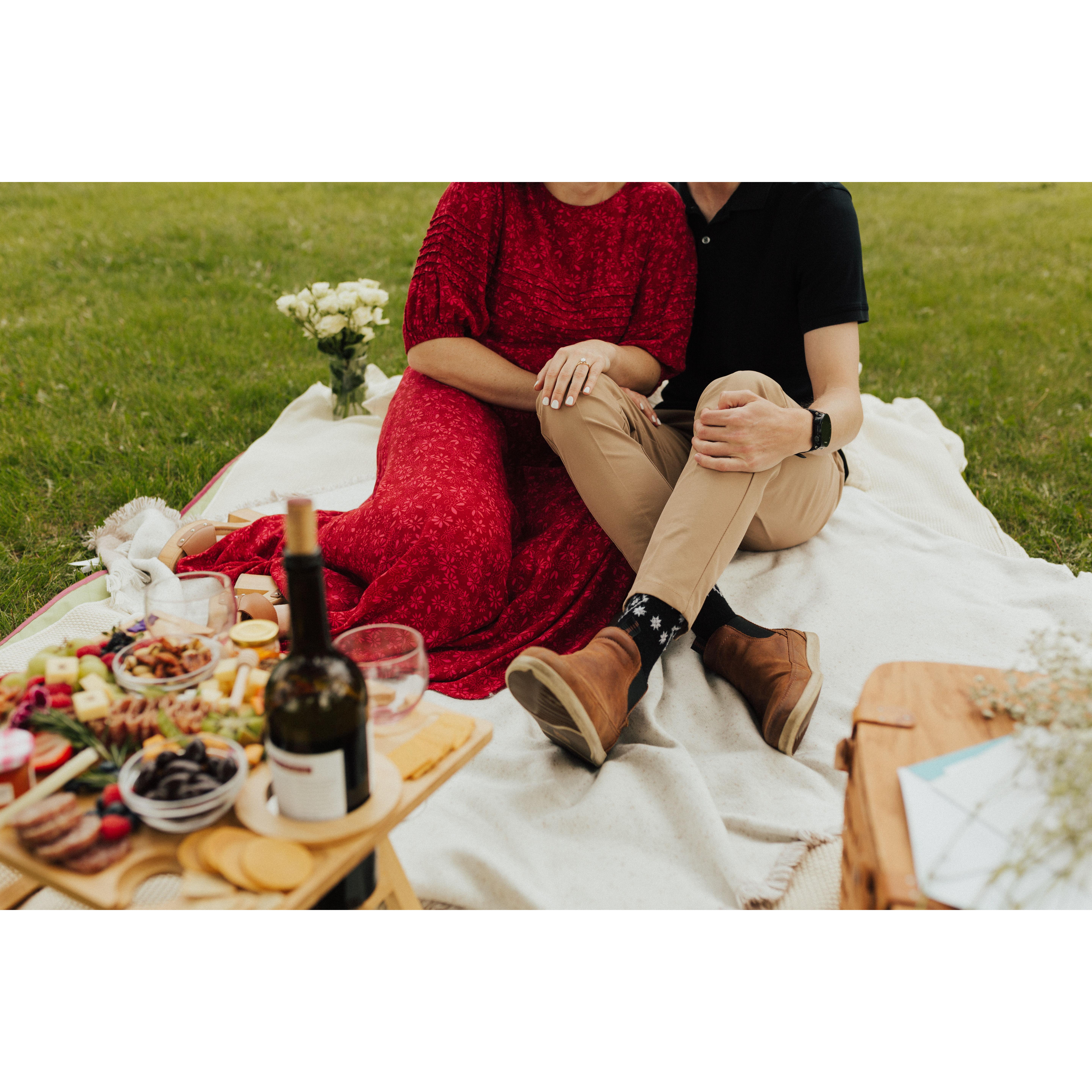 Beautiful picnic and charcuterie -- a feat pulled off by our families!