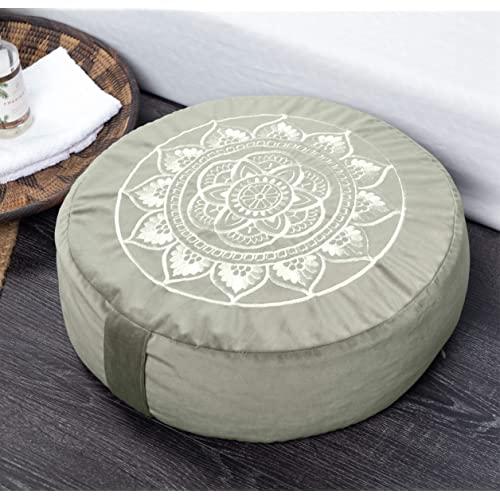 Florensi Meditation Cushion (16"x16"x5"), Large Velvet Meditation Pillow, Premium Yoga Pillow for Women and Men, Yoga Cushion, Meditation Pillows for Sitting on Floor, Buckwheat Meditation Cushions