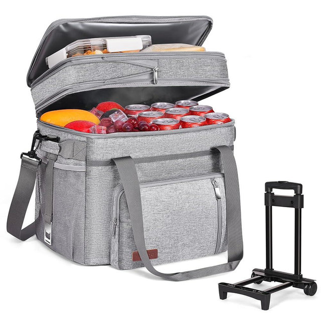 MIYCOO Cooler Bag Double Deck - 60 Can Leakproof Insulated Portable Soft Lunch Cooler, Extra Large Expandable Ice Chest Cooler for Beach, Picnic, Camping, Shopping