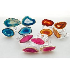 PINK Agate Napkin Rings – Set of 4