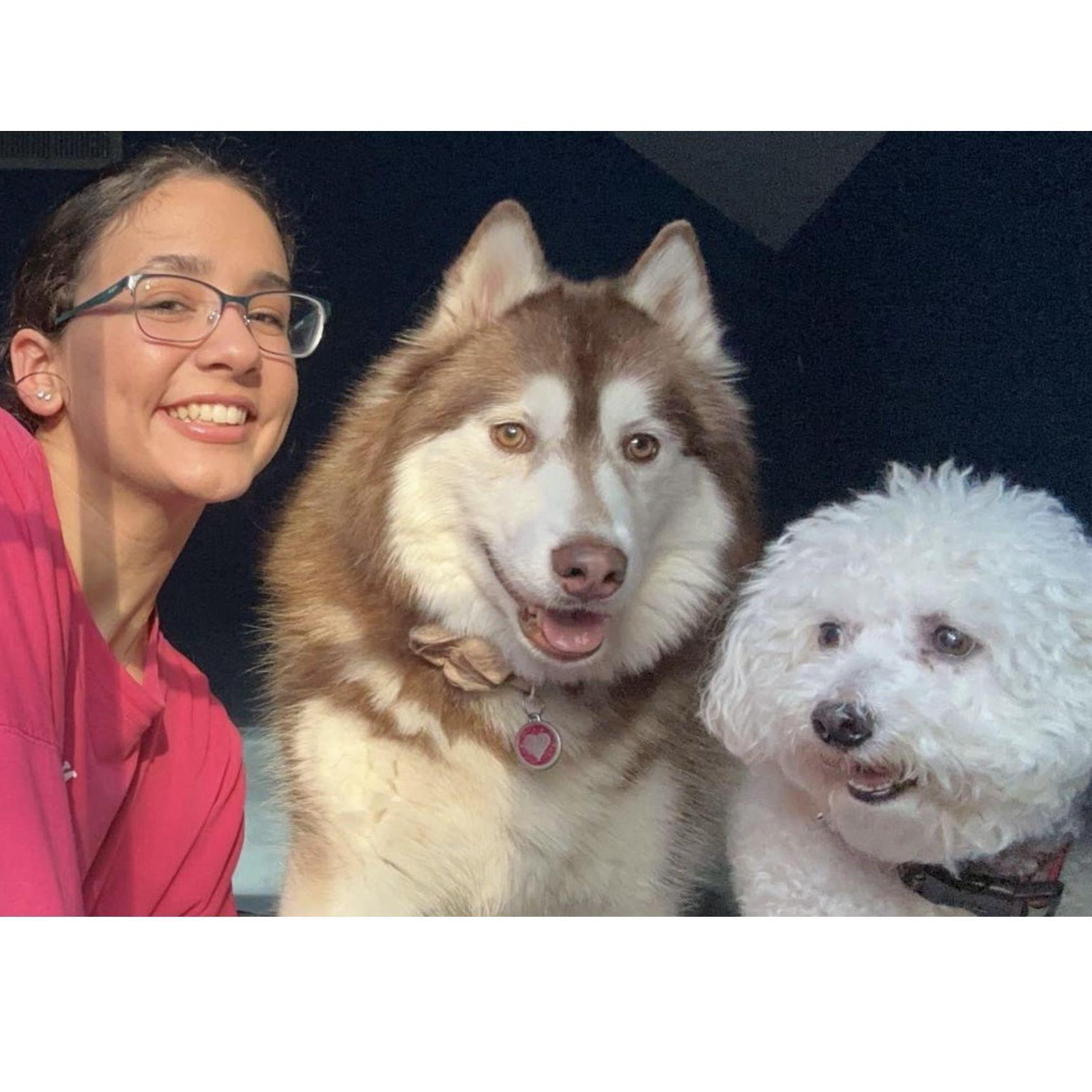 This is a picture the morning that Cody was going to ask Kaylee to marry him. She obviously had no idea because she was cheesing with his dogs.