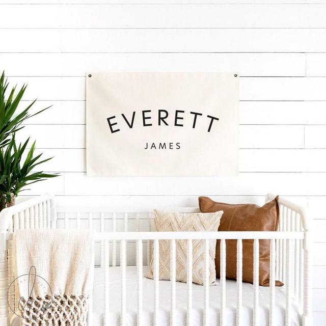 Baby name flag | canvas flag | nursery name sign | custom name banner | boho nursery decor | D2
