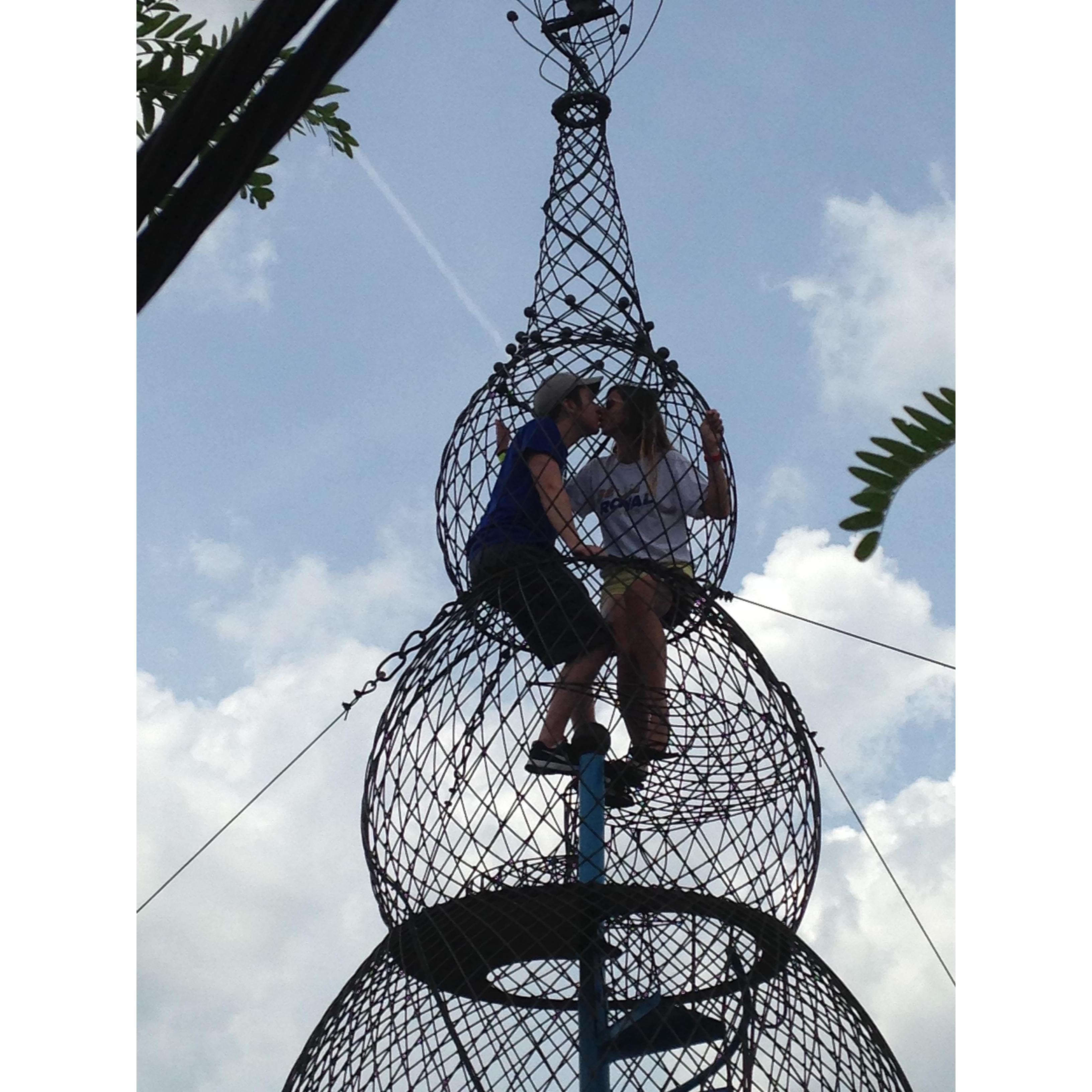 Our first trip together was to St Louis back in 2015. Here we are at the top of the City Museum.