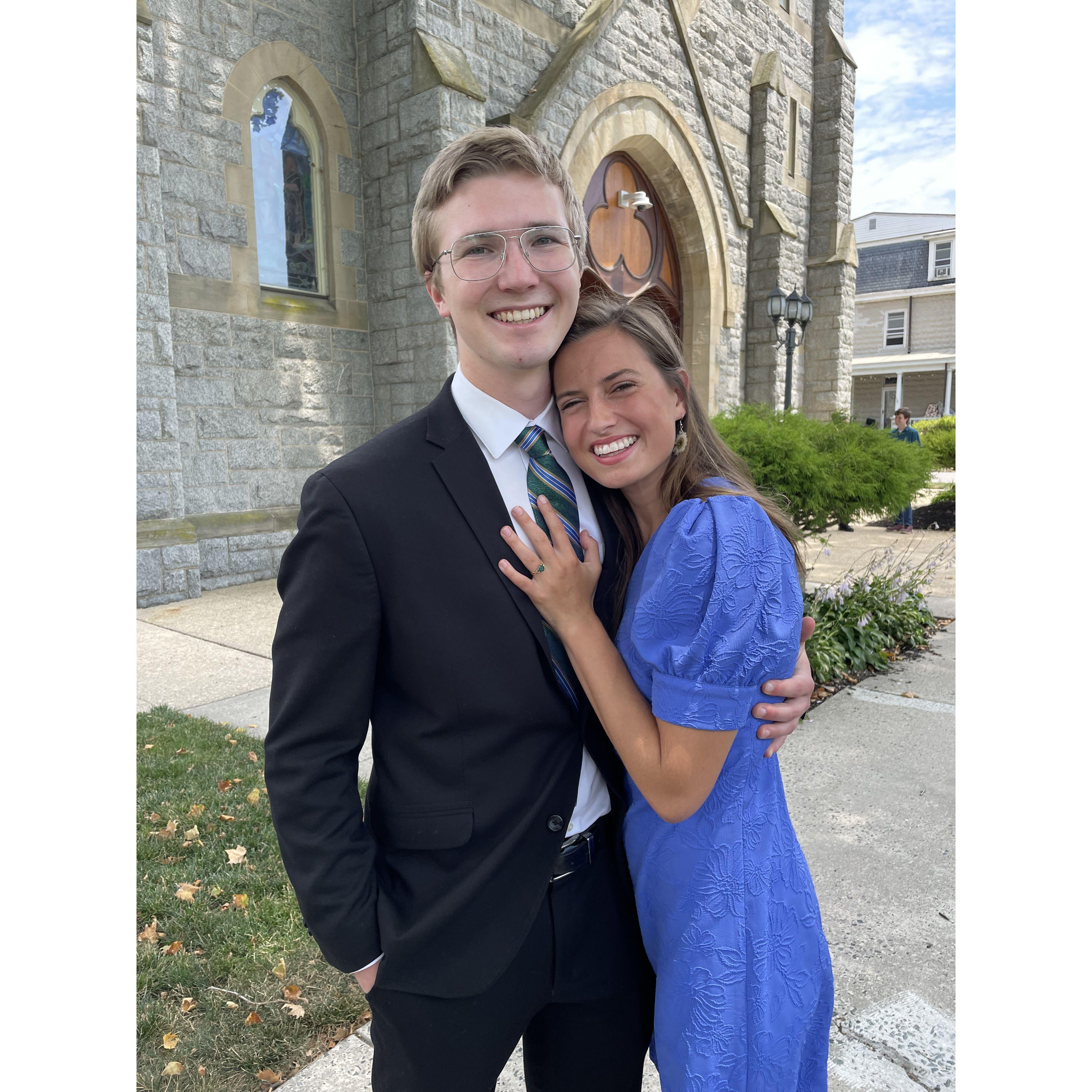 Lizzy and Peter at baby Christopher's baptism