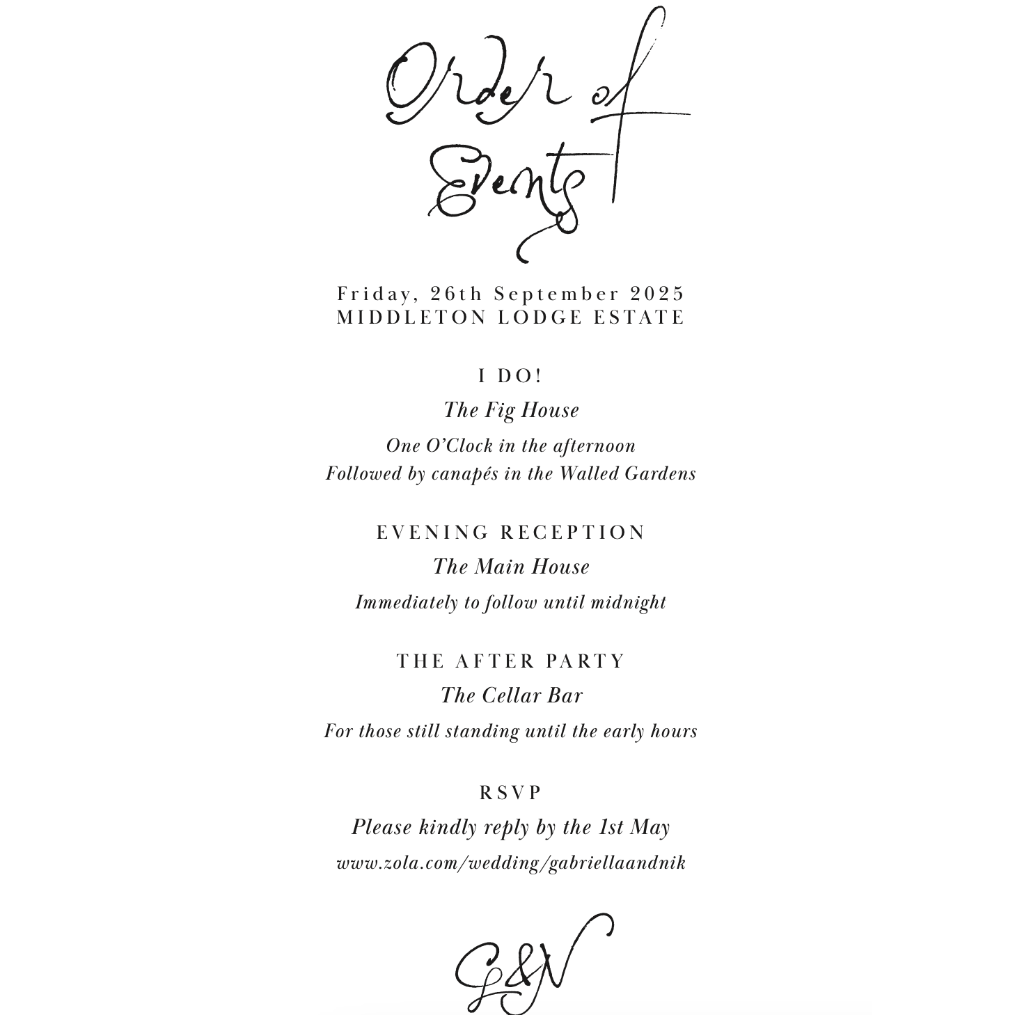 Order of Events