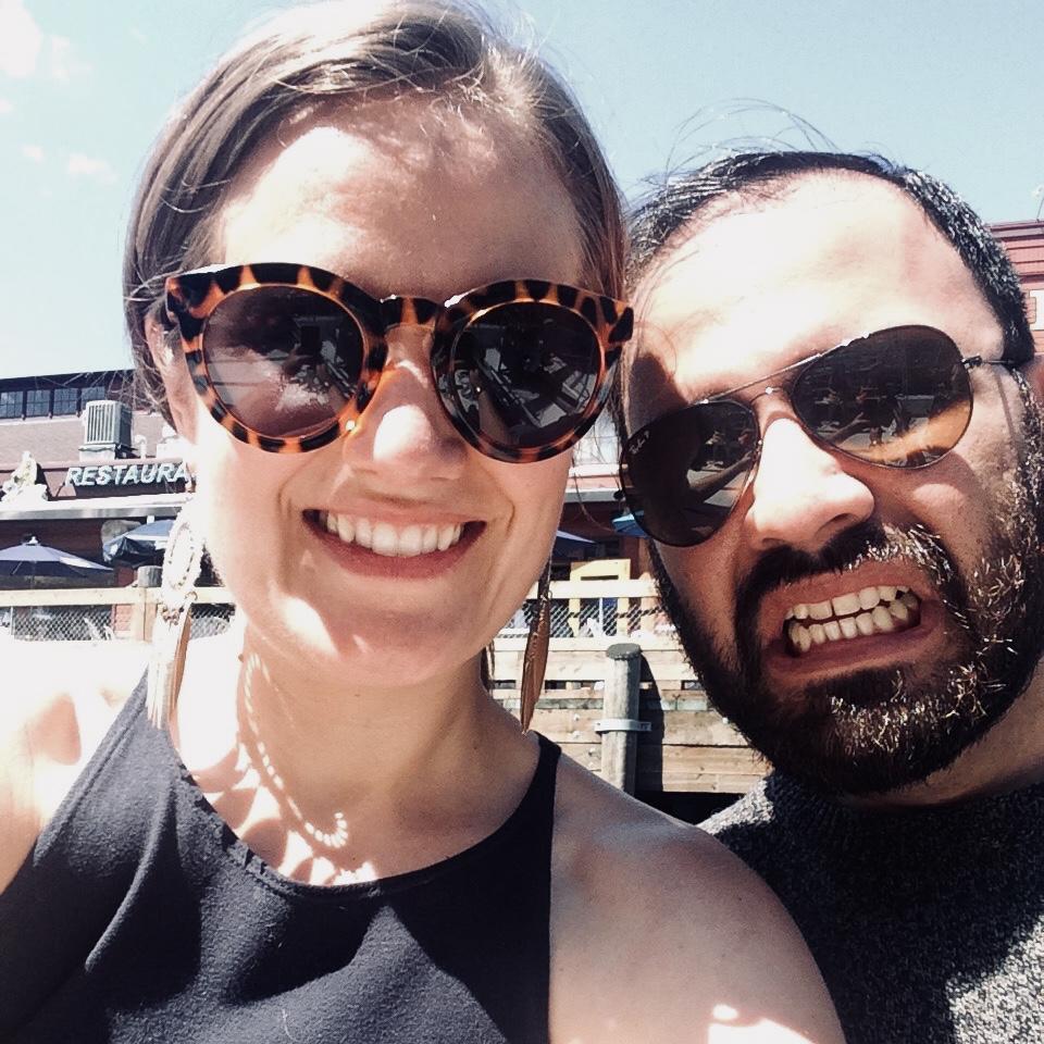 Us before heading out on sailboat near Seattle.