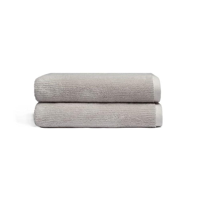 Cozy Earth Light Grey Ribbed Bath Towel
