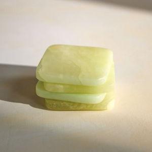 Dyed Alabaster Square Coasters, Set of 4 Chartreuse