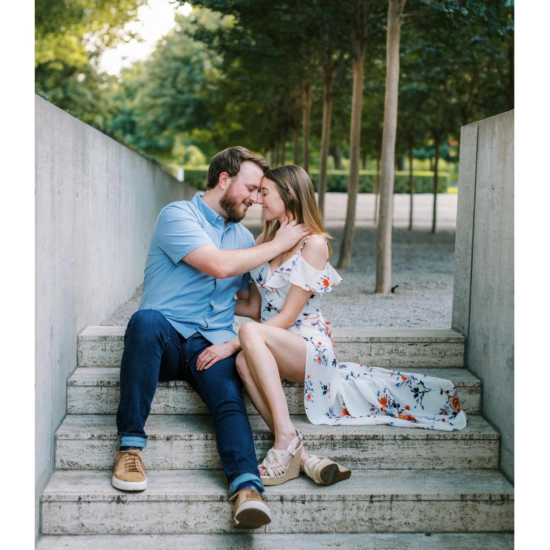 The backdrop for our engagement photos was the Kimbell Art Museum in Fort Worth, Texas.