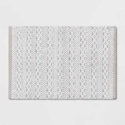 20"x32" Chenille Bath Rug Gray/White - Threshold™