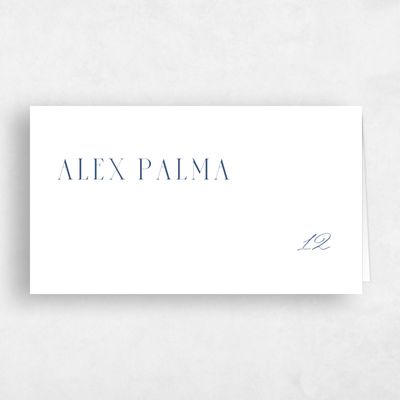 Dark Cobalt, Blue Wedding Place Card - Portsmouth