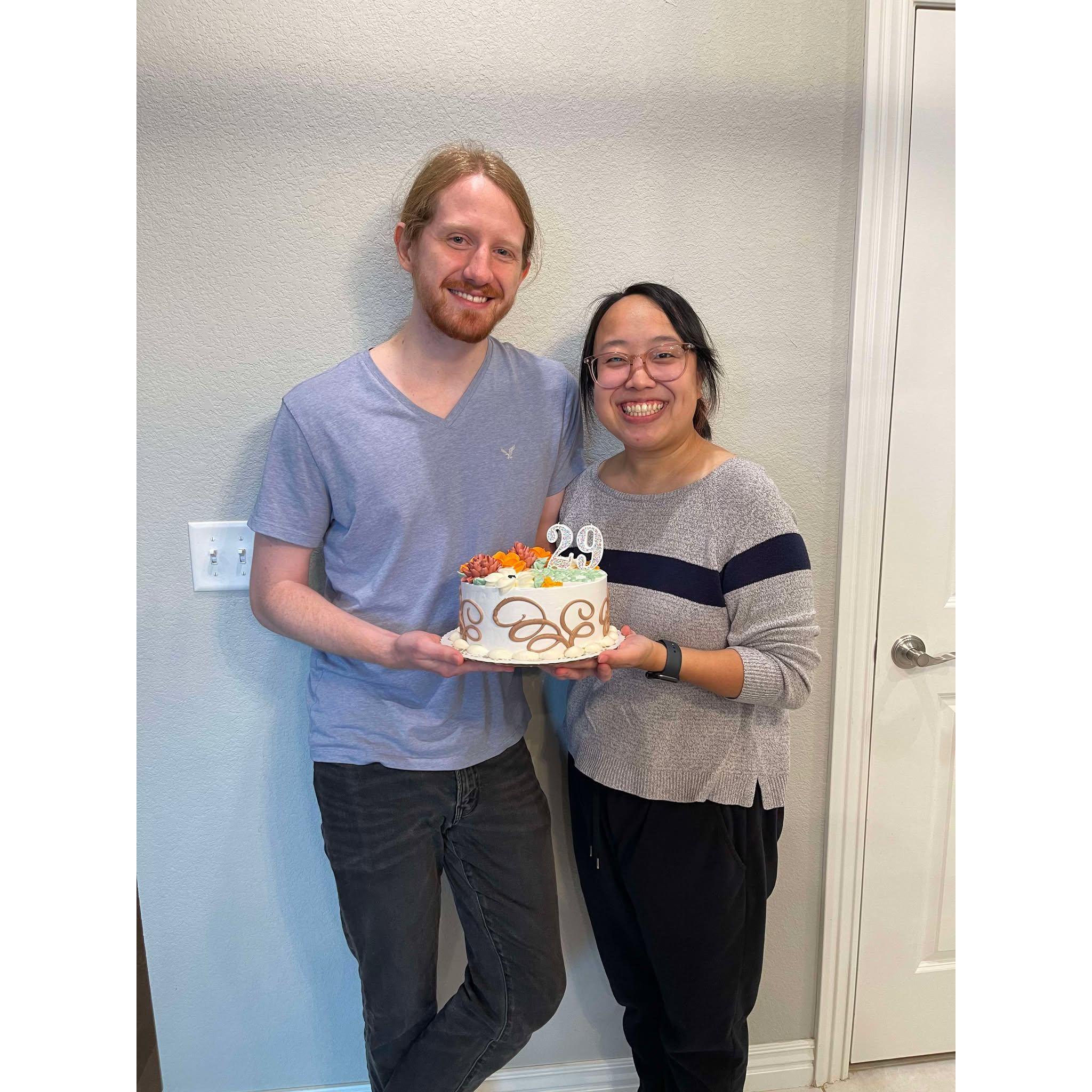 Celebrating their 29th birthday together with family.