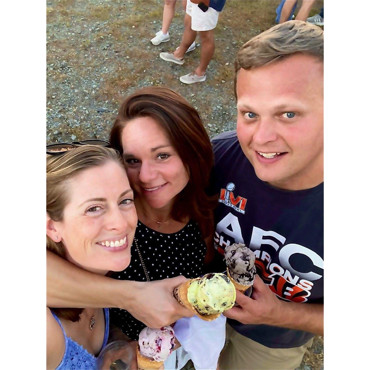 One of our first dates, at a country festival, with our good friend Val!