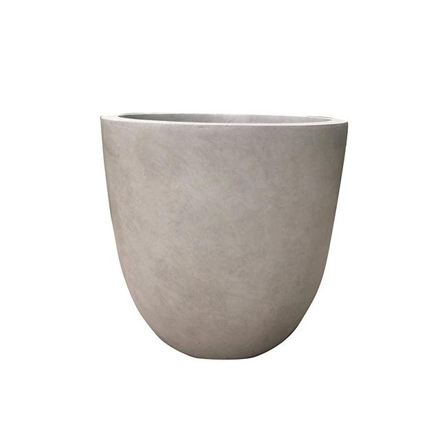 Kante AC0050C-80021-2 Lightweight Durable Modern Round Outdoor Planter, 18" x 18" x 17", Gray