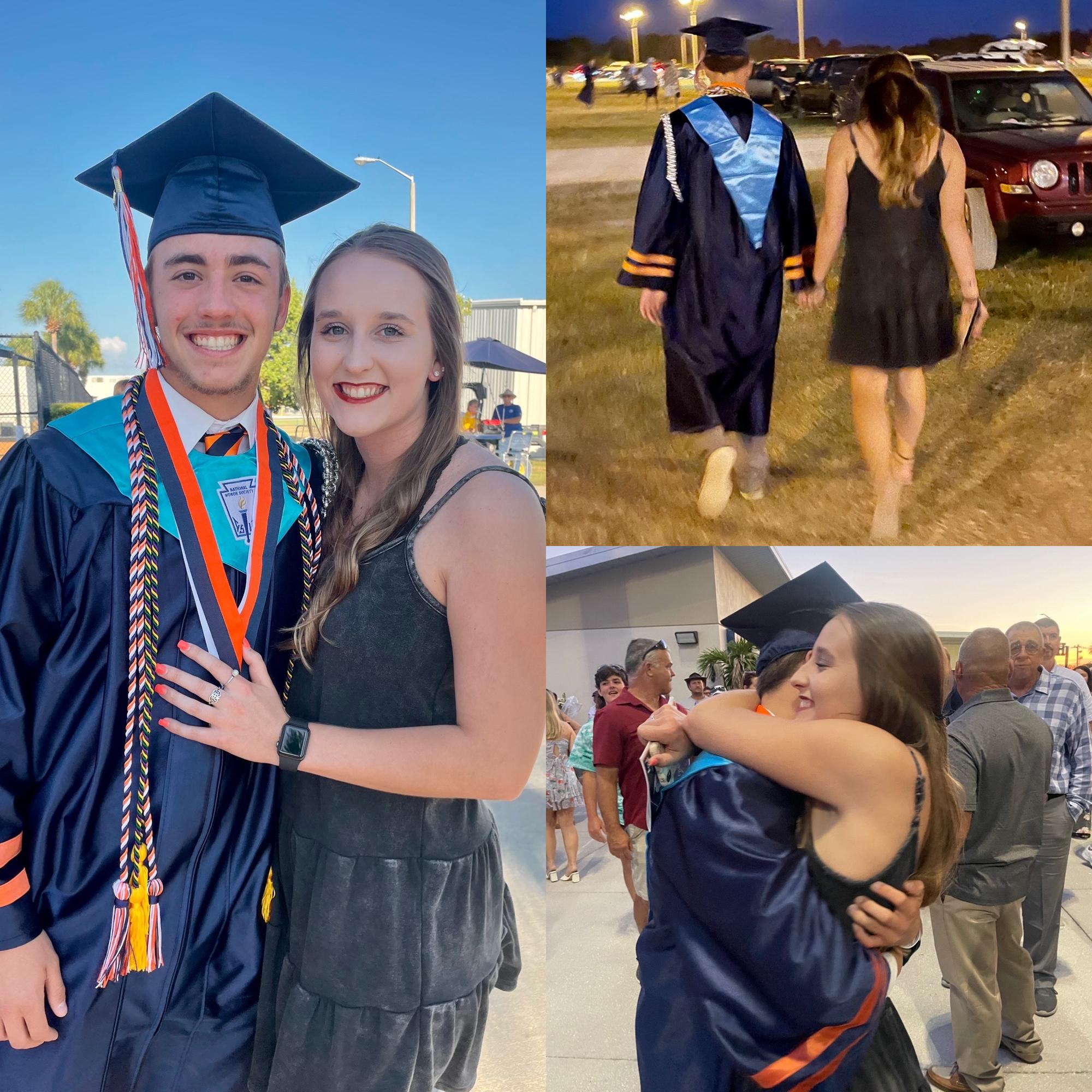 Brandt's graduation from Lemon Bay High School! Because of COVID, Kalyn almost couldn't go to the ceremony. Brandt was able to find extra tickets and made sure she could be there!